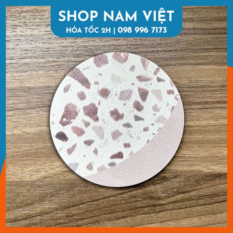 Lót Ly Siêu Thấm Diatom Mud Họa Tiết Gạch Terrazzo