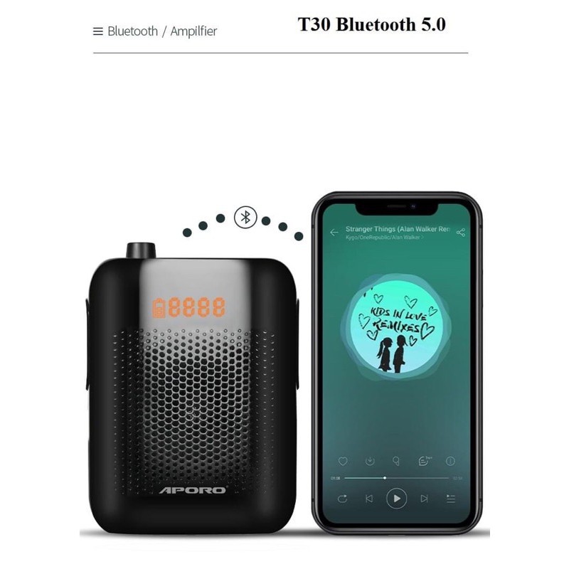 [Mã ELMS5 giảm 7% đơn 300K] Máy trợ giảng không dây T30 UHF - Có bluetooth mẫu mới nhất