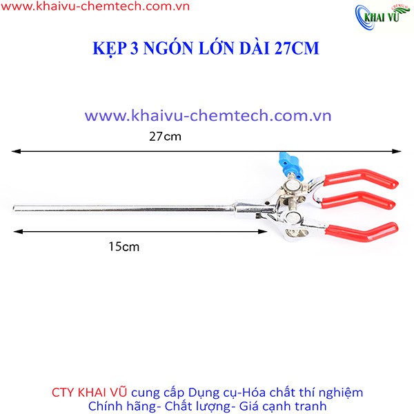 Kẹp 3 ngón (3 chấu) bằng hợp kim bền bỉ dài 19cm, 27cm (Đế không khóa)