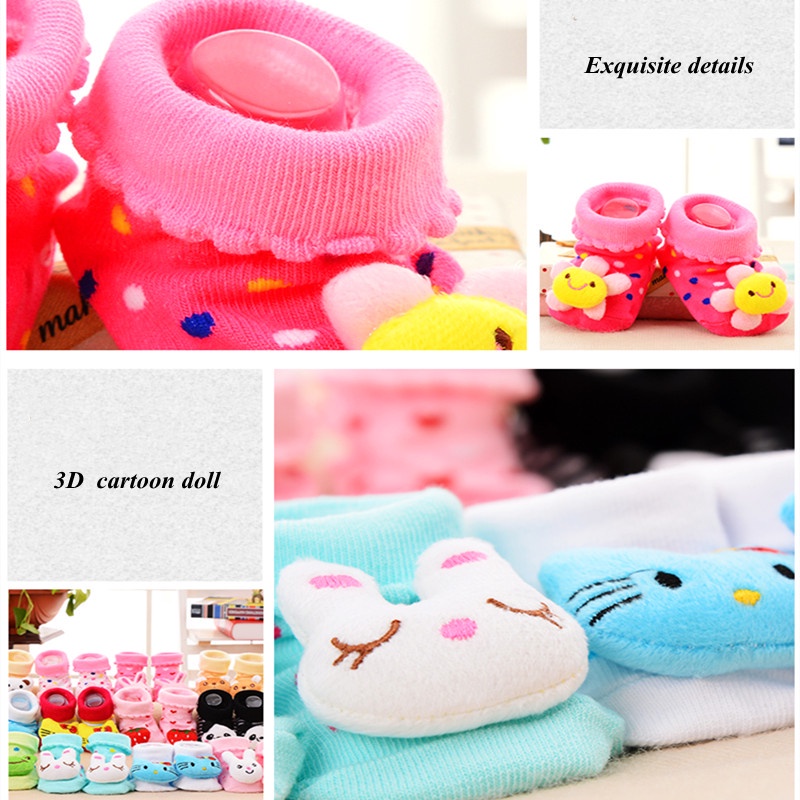 Vớ Cotton 3D Thoáng Khí Chống Trượt Thời Trang Cho Bé Trai Sơ Sinh