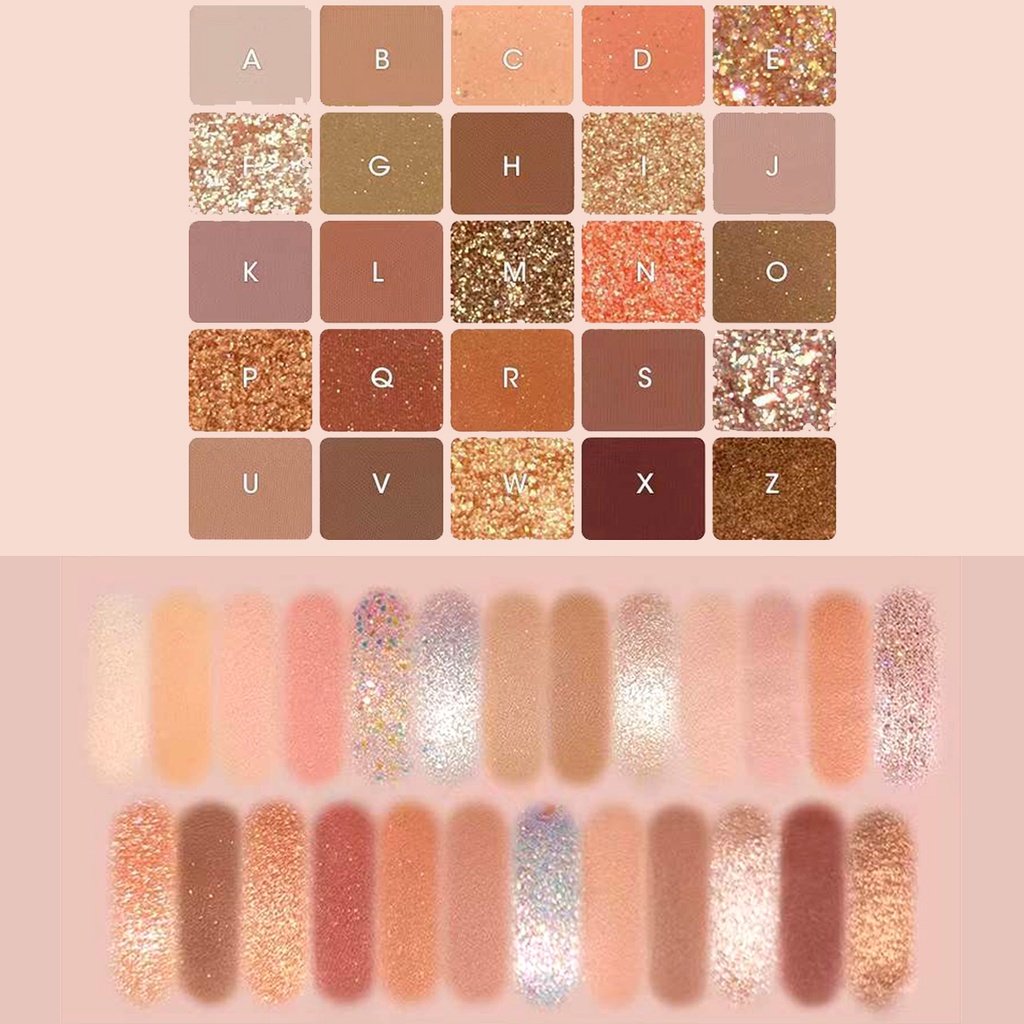 Bảng Phấn Mắt Nhũ Lì 25 ô GOGOTALES Chính Hãng  Back To Reality GT282 - GOGO TALES Lì Dễ Tẩy Trang Tiện Dụng