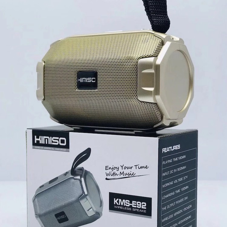 (HỎA TỐC) Loa bluetooth mini Kimiso KMS-E92 hỗ trợ nghe USB, khe thẻ nhớ, đài radio FM, cắm dây AUX (màu ngẫu nhiên)