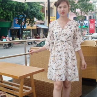 Đầm maxi tiểu thư họa tiết hoa