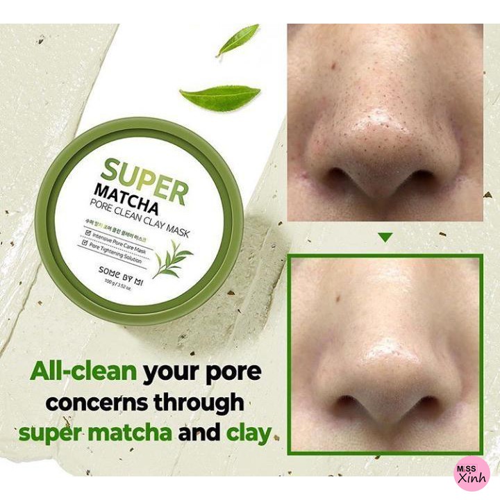 Mặt nạ đất sét làm sạch lỗ chân lông SOME BY MI Super Matcha Pore Clean Clay Mask 100g Chính hãng - Miss Xinh