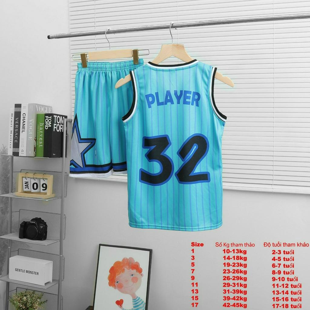 Bộ quần áo bóng rổ cho bé từ 5 đến 14 tuổi chất vải mè thể thao thoáng mát AP104- An Phú Fashion