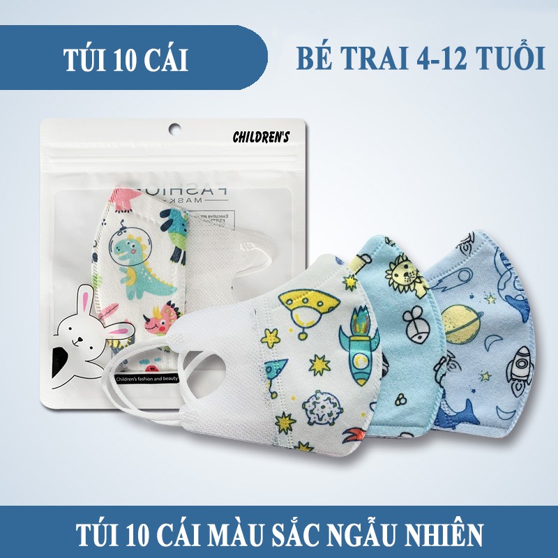 Khẩu trang trẻ em 3D kháng khuẩn, kháng bụi 3 lớp cho bé từ 0-12 tuổi | BigBuy360 - bigbuy360.vn
