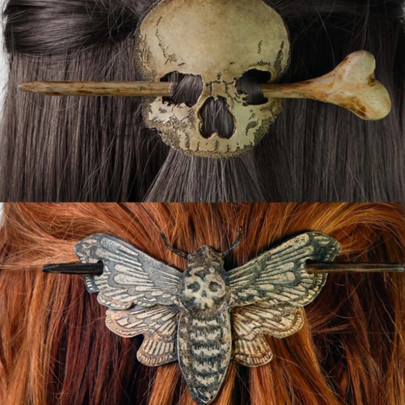 Giá Đỡ Cài Tóc Hình Đầu Lâu Kinh Dị Sáng Tạo Phong Cách Halloween