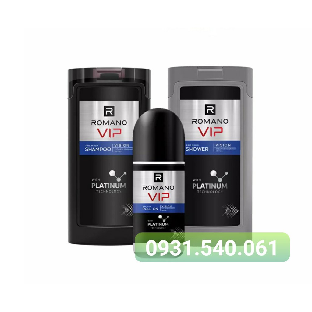 ROMANO VIP MẪU MỚI_ COMBO VIP ( GỘI 180G+ TẮM 180G+ LĂN 50ML) .