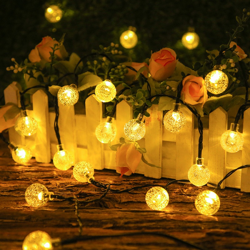 Dây Đèn LED Năng Lượng Mặt Trời Chống Thấm Nước 20/50/100/200Leds Với 8 Chế Độ Chiếu Sáng