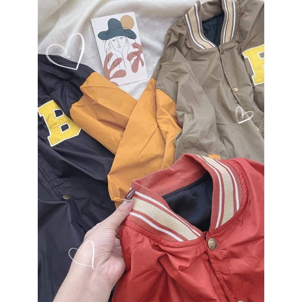 [ Ảnh Thật ] Áo Khoác Dù Lót Das Thêu Chữ B, Áo Khoác Bomber Phông Nam Nữ