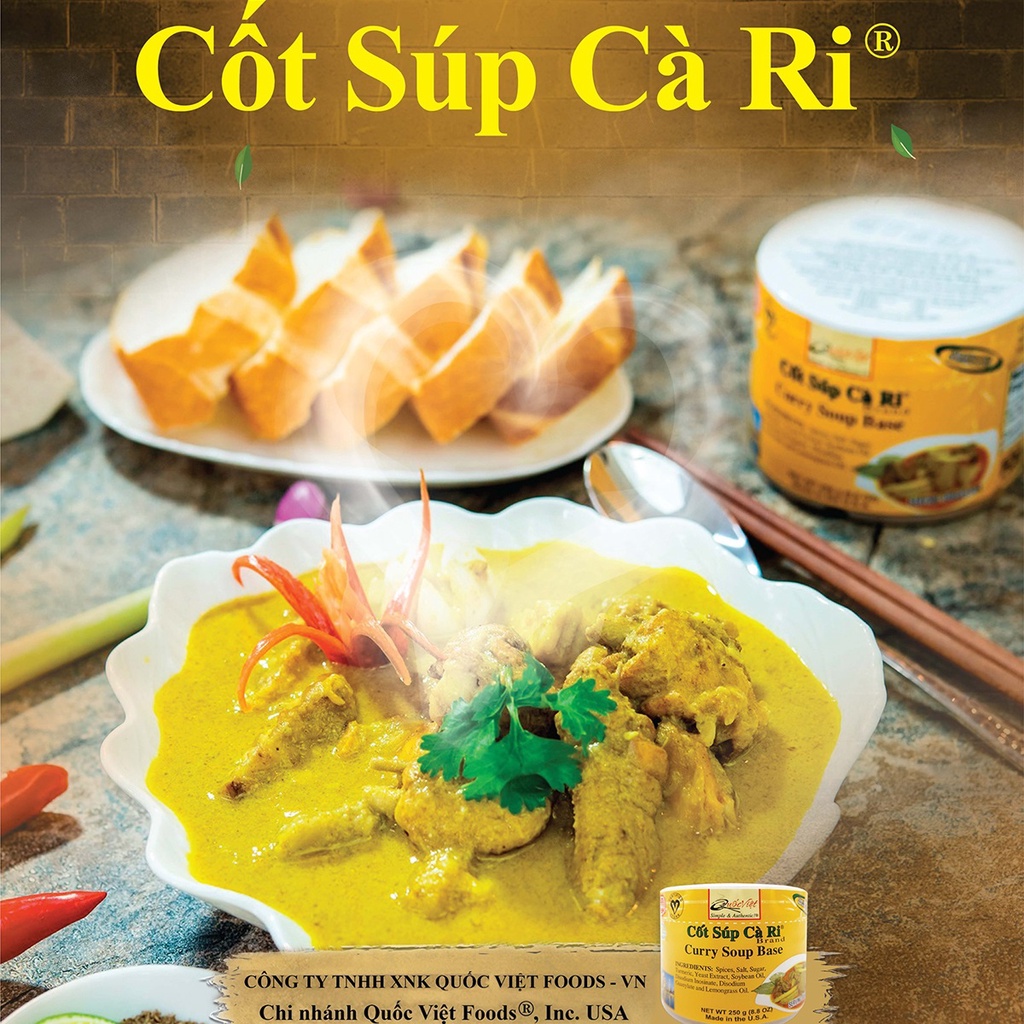 Cốt Súp Cà Ri Quốc Việt - Nhập khẩu USA - Curry Soup Soup Base (300g)