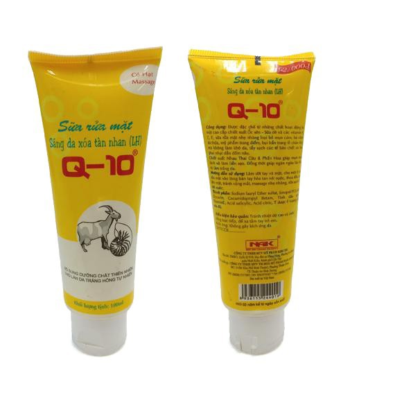 ⏩Sữa rửa mặt sáng da - Xóa tàn nhang Q10 - Sữa dê 100ml (Vàng) [Hàng đẹp]