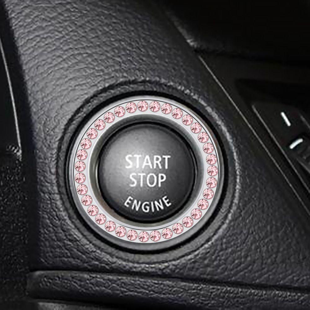 Suenin Vòng Tròn Màu Hồng Trang Trí Nút Xe Hơi