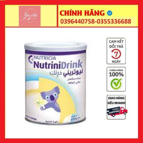 [CHÍNH HÃNG] Combo 2 lon Nutrinidrink vị vanila-trung tính nhập khẩu đức lon 400g date mới nhất