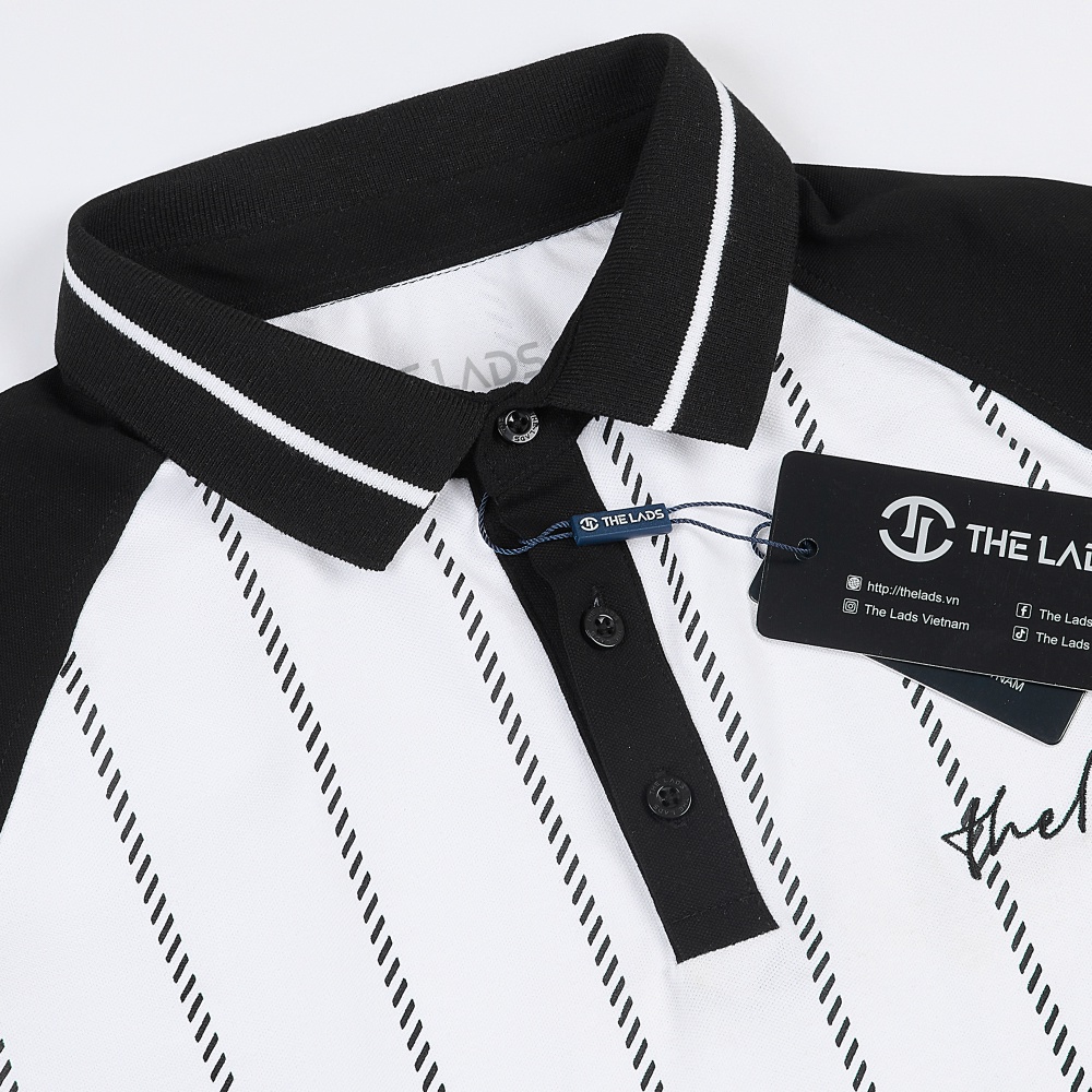 Áo Polo nam The Lads Vertical Stripes Raglan Regular fit chất liệu cotton dày dặn thoáng mát