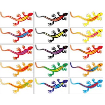 CHIBI (Hàng Mới Về) Miếng Dán Trang Trí Phản Quang Hình Tắc Kè Hoa 1 Màu Sắc Ngẫu Nhiên