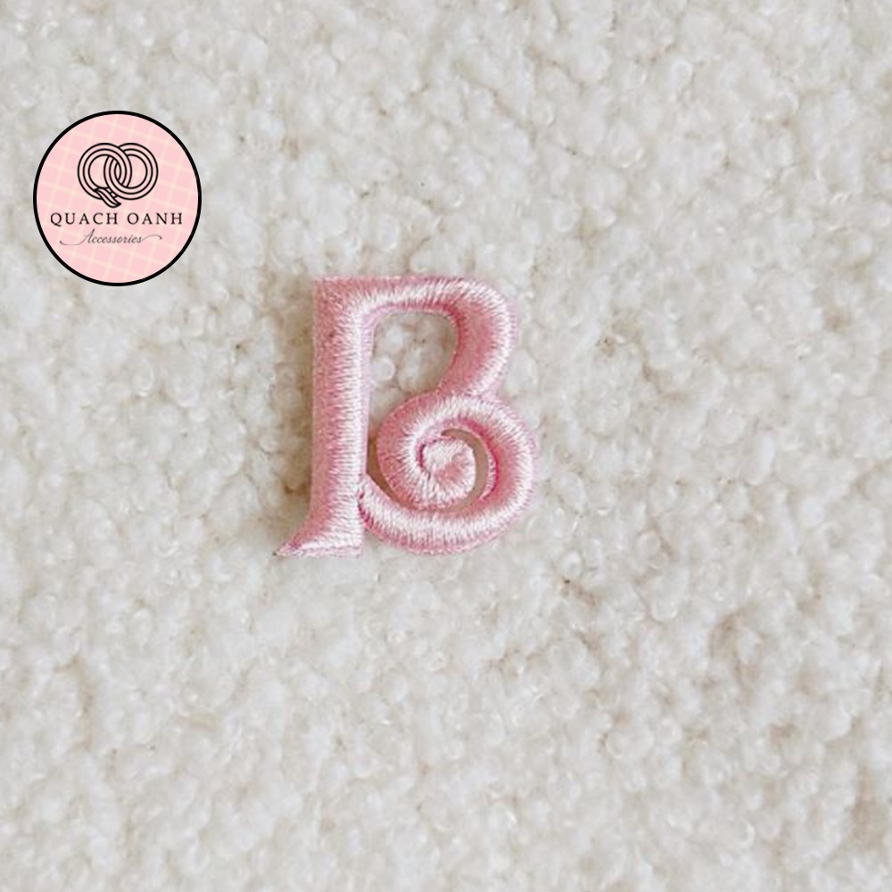 Sticker nhãn dán vải thêu hình bảng chữ cái tự dính trang trí sổ, vở, mũ bảo hiểm số 1 - ST30