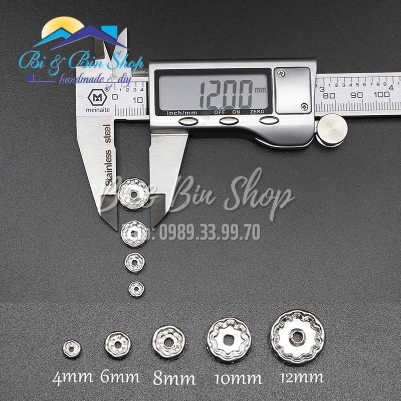 20 Charm Bánh Xe Hạt Xoàn 8mm Xỏ Xen Hạt Chuỗi Làm Vòng Đeo Tay, Dây Chuyền