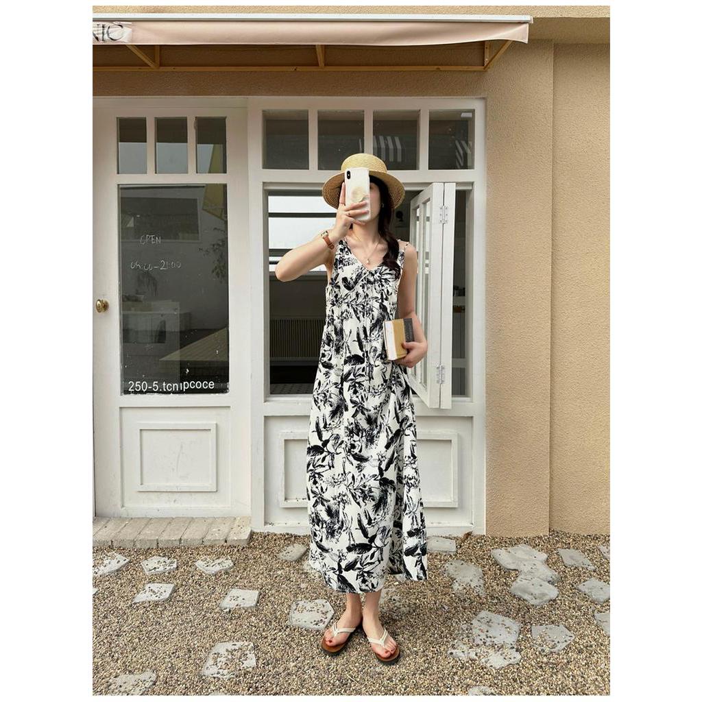 Đầm Hai Dây Cổ Chữ v Họa Tiết Hoa Thời Trang 62265