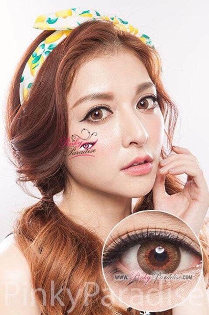 Kính áp tròng thái lens - lens thái mầu brown dãn vừa