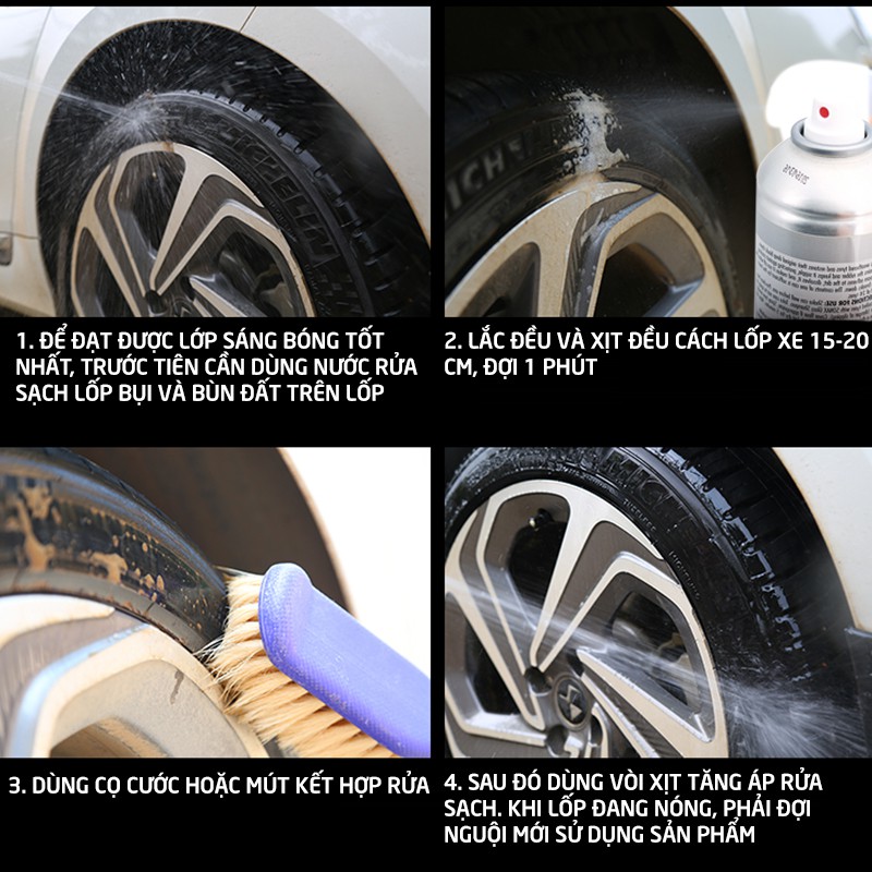 Combo Chai Xoá Xước Đánh Bóng Bảo Vệ Sơn SONAX XTREME WAX 3+ Chai Xịt Bóng Làm Sạch Và Bảo Vệ Lốp Xe SONAX