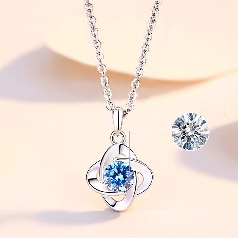 Vòng cổ Mặt Cỏ Bốn Lá Đính Đá Thời Trang Cho Nữ