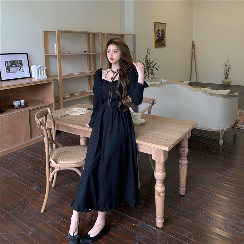 (R613) đầm ulzzang dáng dài size s - m - l (hình 8 ảnh thật)