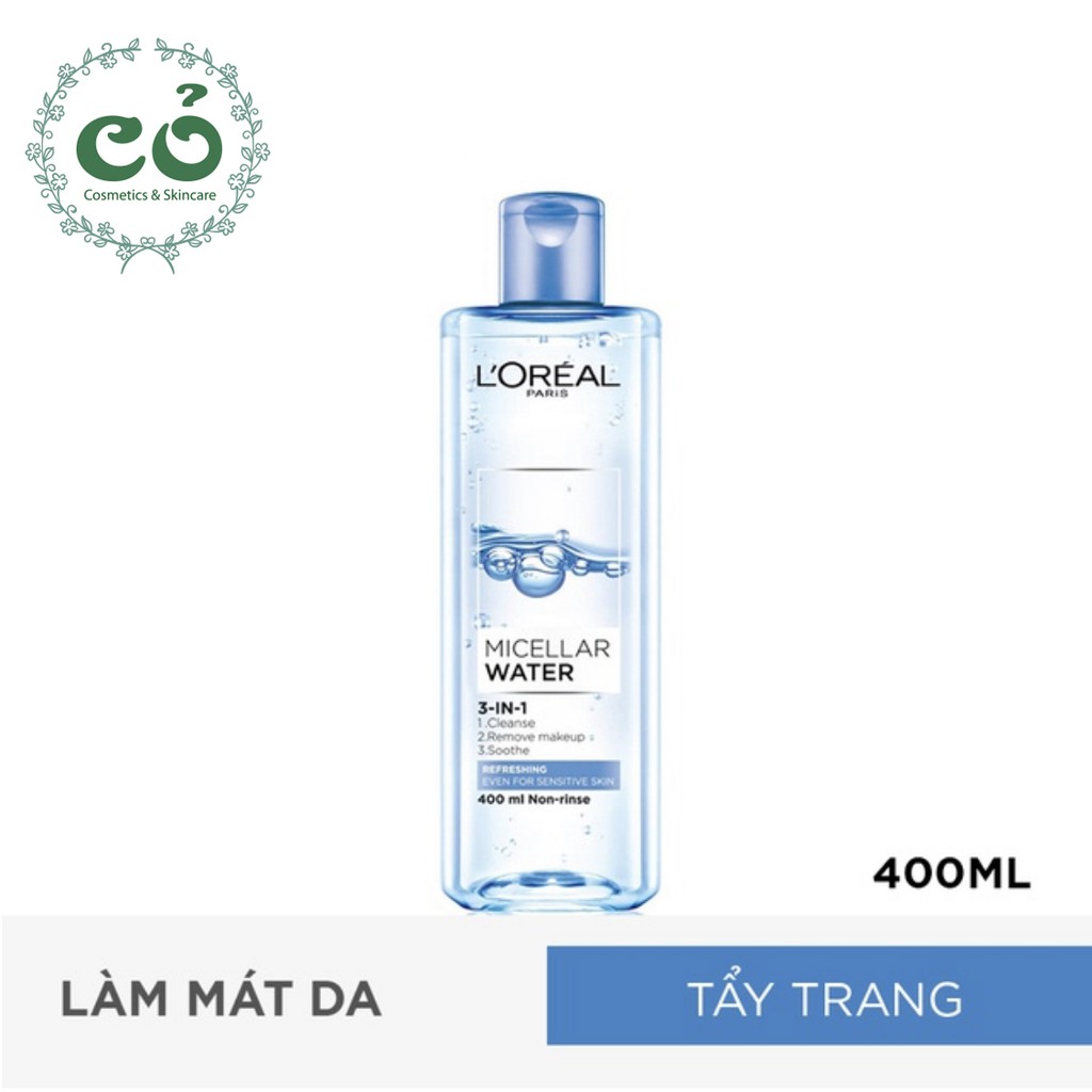 Nước Tẩy Trang L'oreal Tẩy Sạch Lớp Makeup Không Khô Da Loreal Paris 3-in-1 Micellar Water 400ml | BigBuy360 - bigbuy360.vn