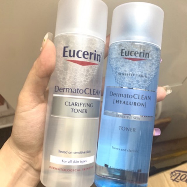TONER Nước hoa hồng làm sạch da Eucerin Dermato Clean cho da thường và da nhạy cảm
