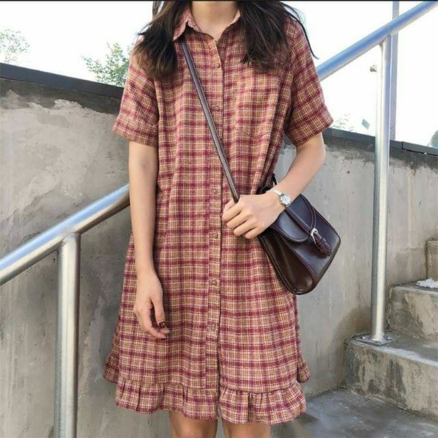Đầm Sơ mi caro
