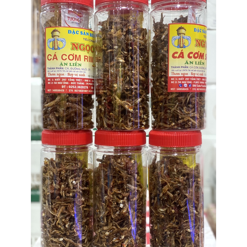 Cá Cơm Rim Tỏi Ớt ( ăn liền ) là món ăn ngon của Shop Đặc Sản Biển Phan Thiết NGỌC DŨNG; Hộp 200 gram. HSD 12 tháng