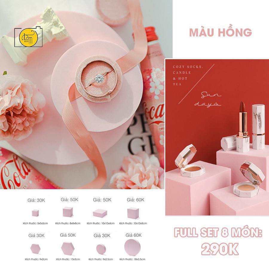 Sét 8 món khối xốp hình học nhiều màu làm phụ kiện chụp ảnh sản phẩm