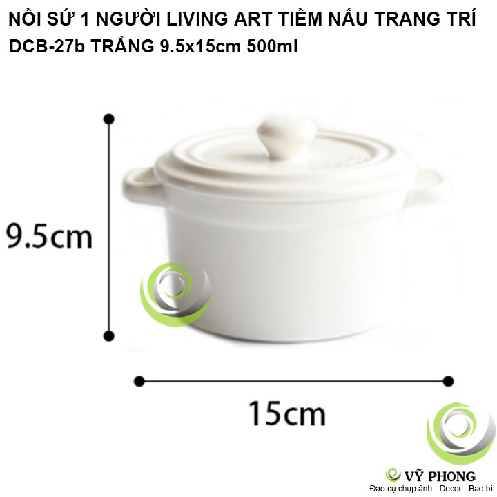 NỒI SỨ THỐ SỨ NHỎ 1 NGƯỜI LIVING ART NORDIC STYLE TIỀM NẤU TRANG TRÍ BẾP ĐẠO CỤ CHỤP ẢNH SẢN PHẨM INS DCB-27