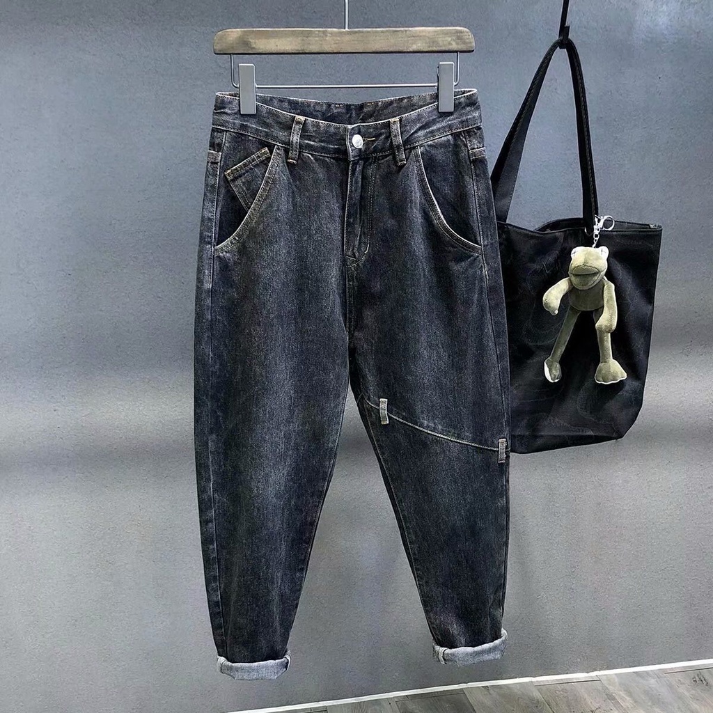 Quần Jeans Dài Ống Đứng Phong Cách Retro Nhật Bản Cho Nam