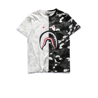(fullsize, có tag) áo thun (tee) - phông bape shark cá mập họa tiết camo phản quang unisex