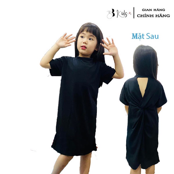 Váy Xuông, Xoắn Lưng Cá Tính BB kids Cho bé, Chất liệu Cotton( Màu Đen)