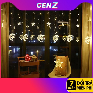 ĐÈN LED TRĂNG SAO Dạng Mành Thả 6 Trăng Và 12 Sao ⚡𝗦𝗜𝗘̂𝗨 𝗟𝗨𝗡𝗚 𝗟𝗜𝗡𝗛⚡ Chống Thấm Nước -  Đẹp Như Chuyện Cổ Tích