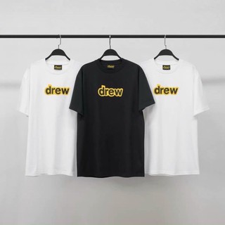 Áo thun tay lỡ chữ Drew Unisex  basic tee mùa hè phông trơn nam nữ tay lỡ oversize form rộng