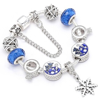 [Hàng Order] Vòng tay charm mạ bạc màu xanh vòng tay nữ mã OT014