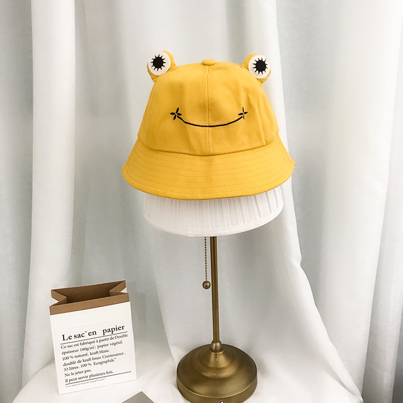 Nón vành chống nắng họa tiết ếch hoạt hình phong cách Nhật Hàn dễ thương cho nữ