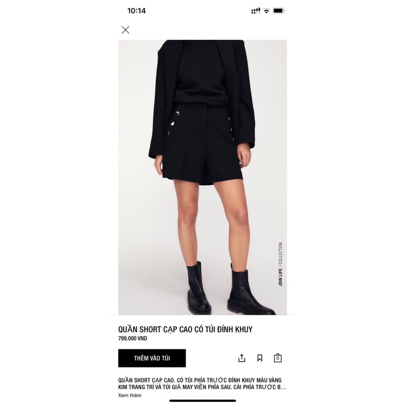 Quần shorts đính cúc