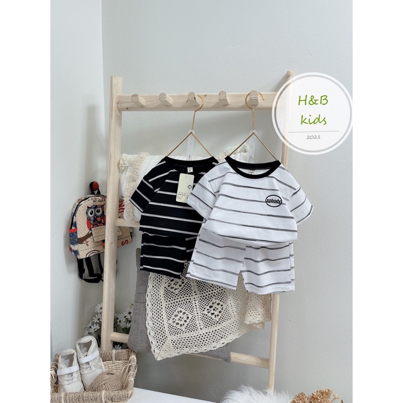 Bộ Kẻ cotton Bé trai/ bé gái ❤️chất cotton 4 chiều mềm mịn thấm hút mồ hôi cho bé thoải mái vận động-M0019