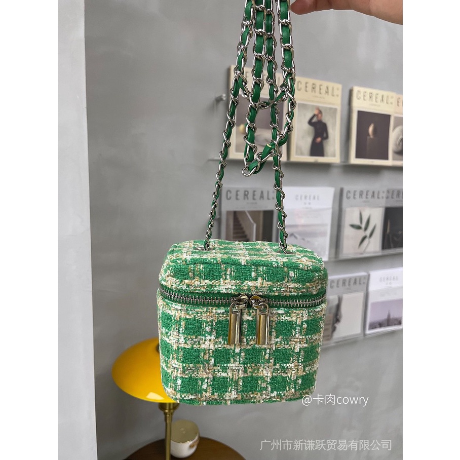 Kami cowry UR Túi Đeo Chéo Phong Cách Mới Dạng Hộp Mini Hình Vuông Bằng Len Có Dây Xích Đeo Chéo Cho Nữ / Bé Trai / Bé Gái
