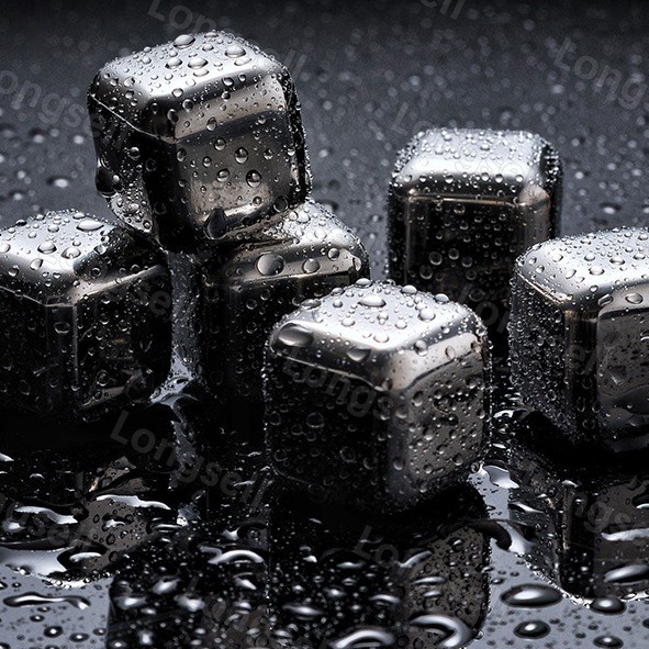 Food Grade Stainless Steel Ice Cube Kitchen Untensil Set Whiskey Beer Cola Ice Liqueur Frozen Drink Metal Ice Cubes