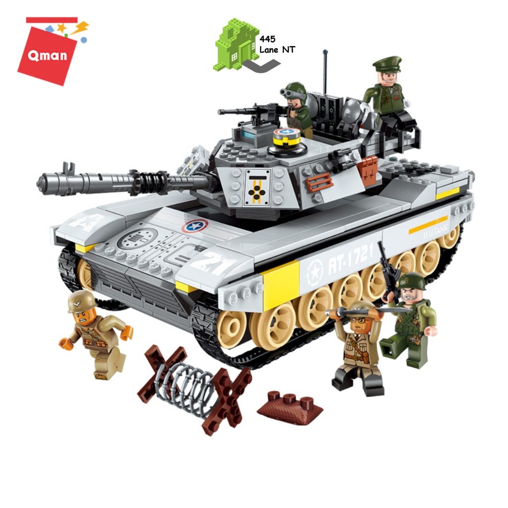 Đồ Chơi Lắp Ráp Qman 1721 Xe Tăng Quân Sự Lội Nước 482 Chi Tiết 5 Minifigures Cho Trẻ Từ 6 Tuổi