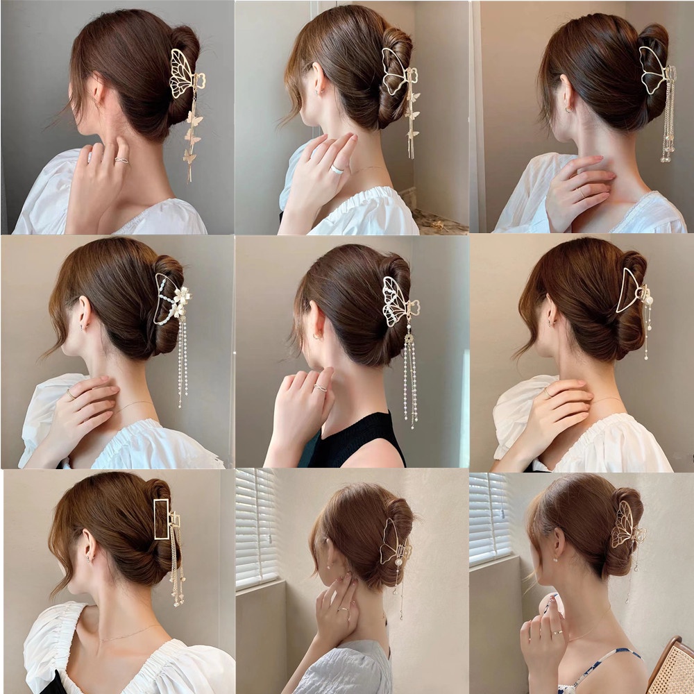 Kẹp Tóc Hình Bướm Tua Rua Phong Cách Hàn Quốc Cho Nữ