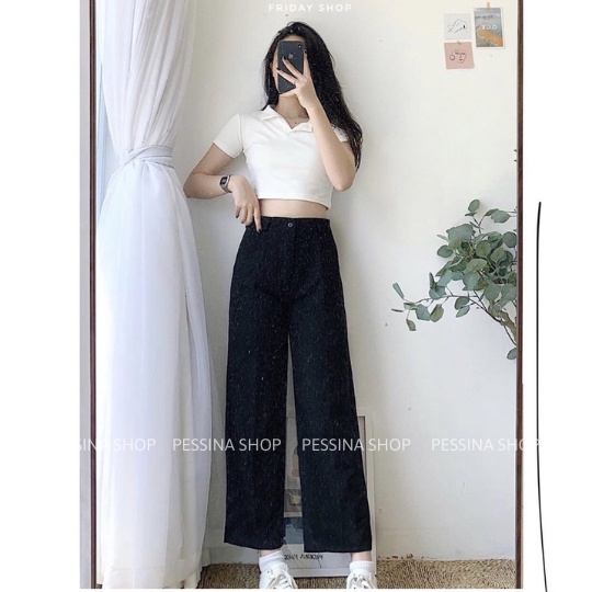 Quần Ống Rộng Suông Lưng Cao Dài 85cm Vải Đũi S05 - Hàng Đẹp Giống Hình