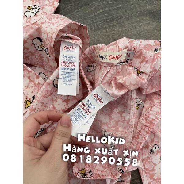 B407 - Bộ Pijama hồng snoopy bé gái