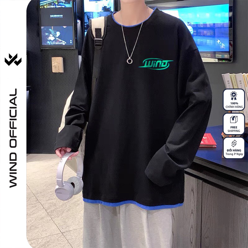 Áo thun tay dài WIIS phông unisex form rộng WIIS layer sweater nam nữ ulzzang