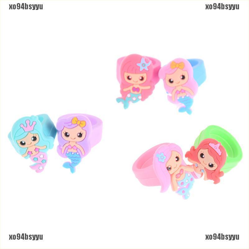 1 Nhẫn Cao Su PVC Hoạt Hình Nàng Tiên Cá xo94bsyyu